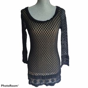 💋Lace Scoopneck tunic Long Sleeve Sz L💋